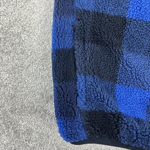 Nike Pullover Jacket Mens XL Buffalo Plaid Fleece Sherpa Blue Black 1/2 Zip - Picture 5 of 11